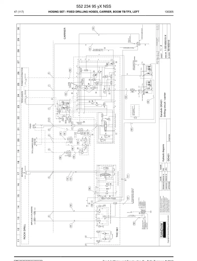 55223495y 552 234 95y Hosing Set - Sandvik Technical Drawing