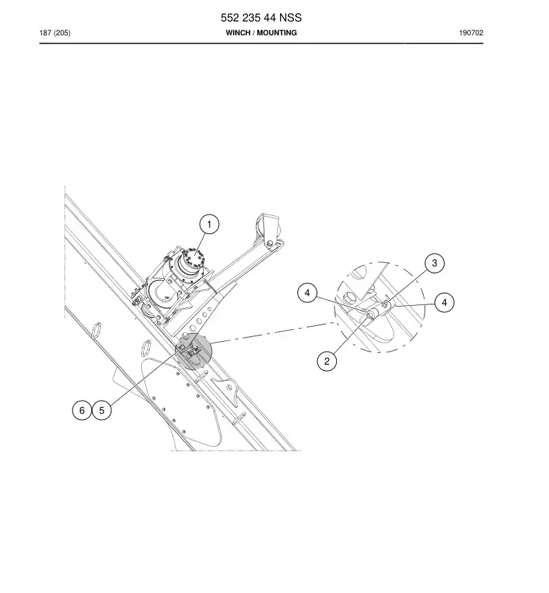 55223544 552 235 44 Winch - Sandvik Technical Drawing