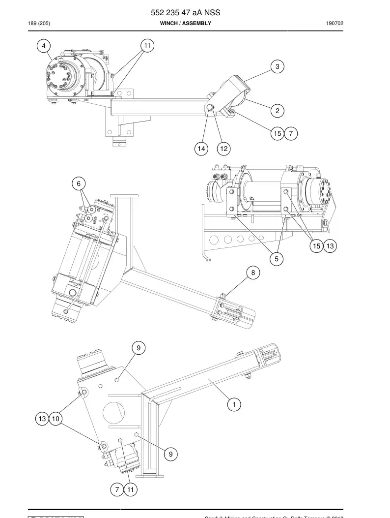55223547a 552 235 47a Winch - Sandvik Technical Drawing