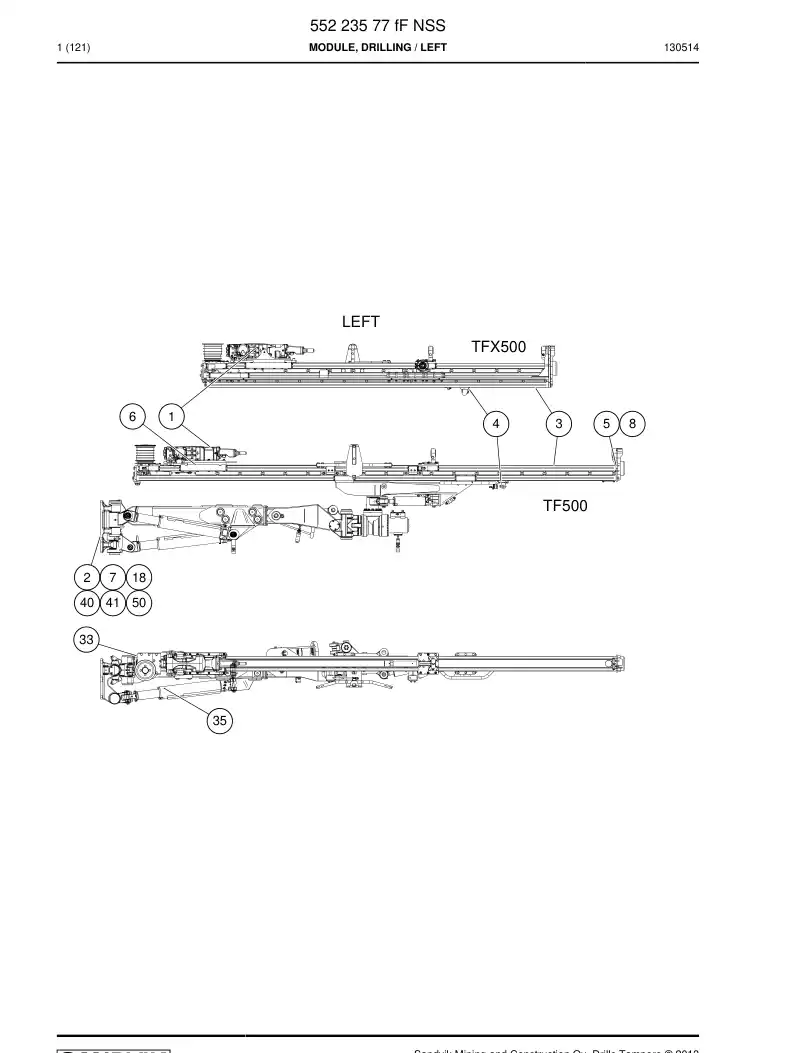 55223577f 552 235 77f Module, Drilling - Sandvik Technical Drawing