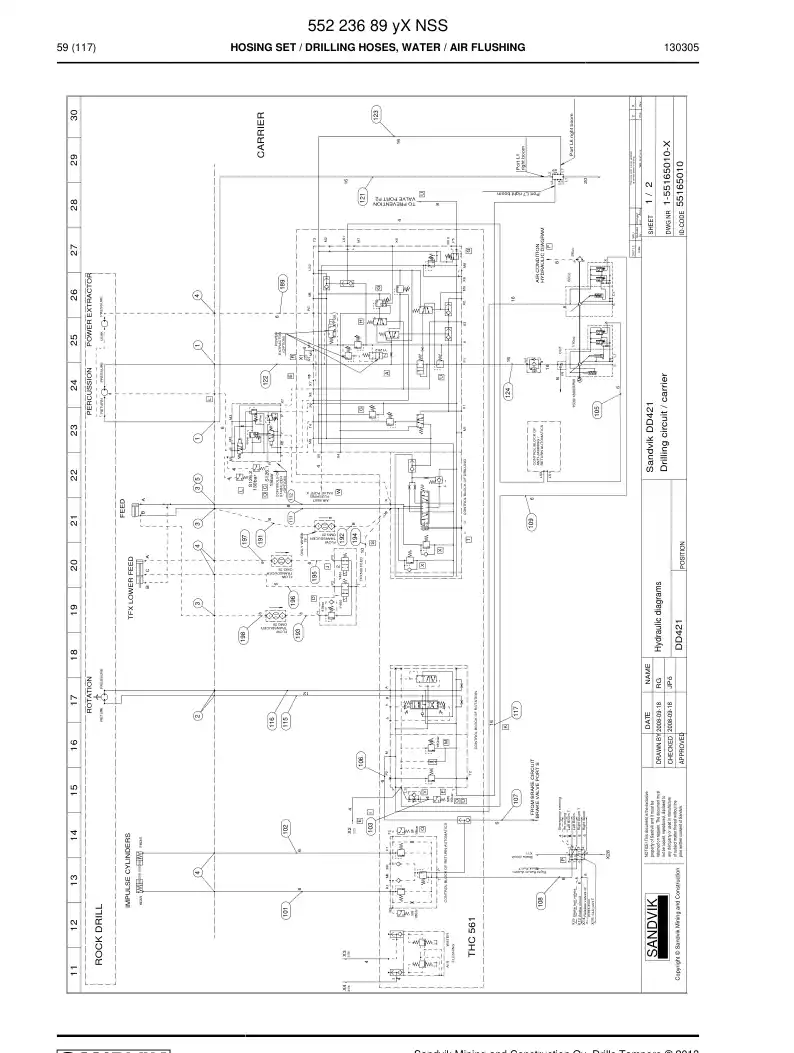 55223689y 552 236 89y Hosing Set - Sandvik Technical Drawing