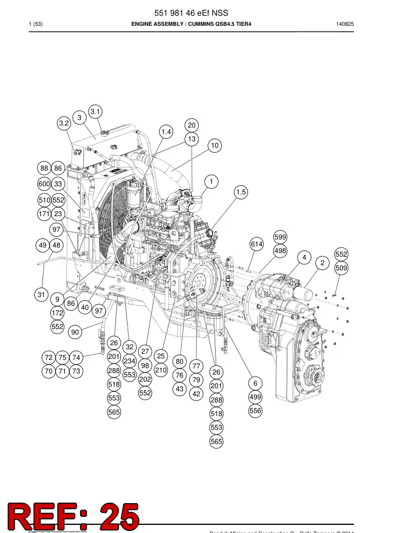 55223732 552 237 32 Bracket - Sandvik Technical Drawing