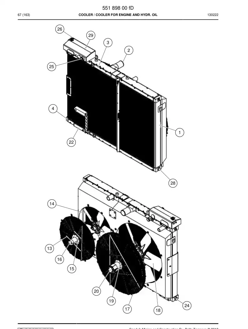 55223803 552 238 03 Fan - Sandvik Technical Drawing