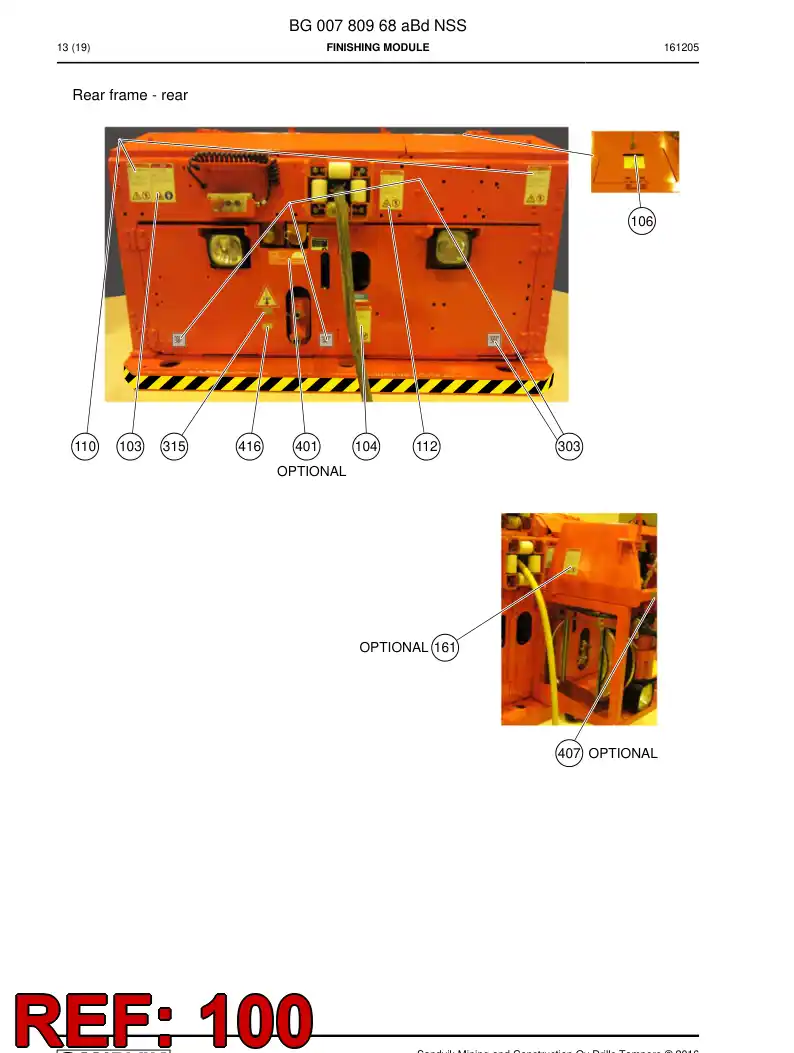 55223820d 552 238 20d Label Set, Safety - Sandvik Technical Drawing