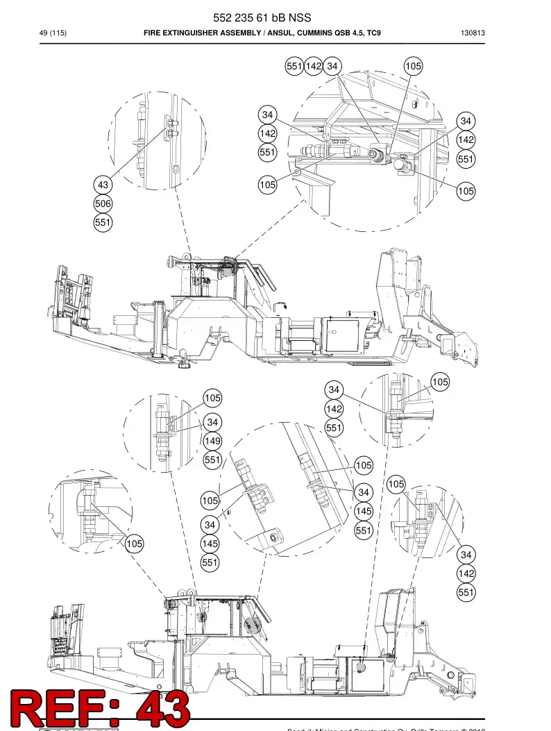55224069 552 240 69 Plate - Sandvik Technical Drawing