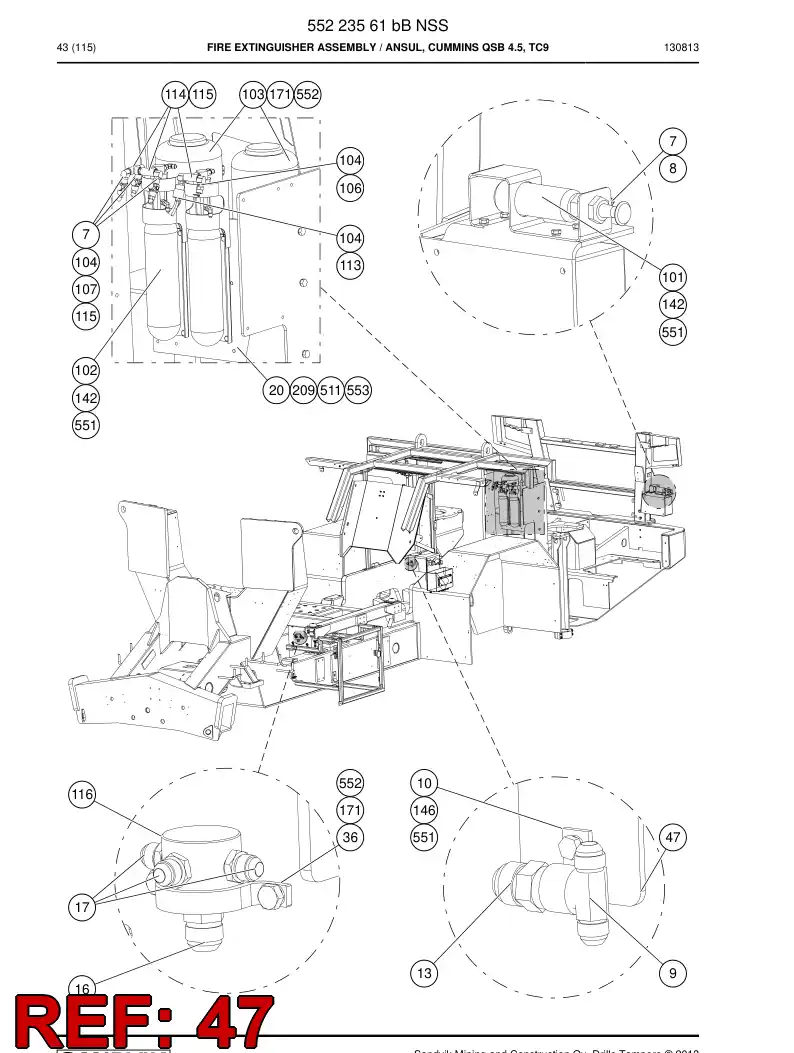 55224364 552 243 64 Plate - Sandvik Technical Drawing
