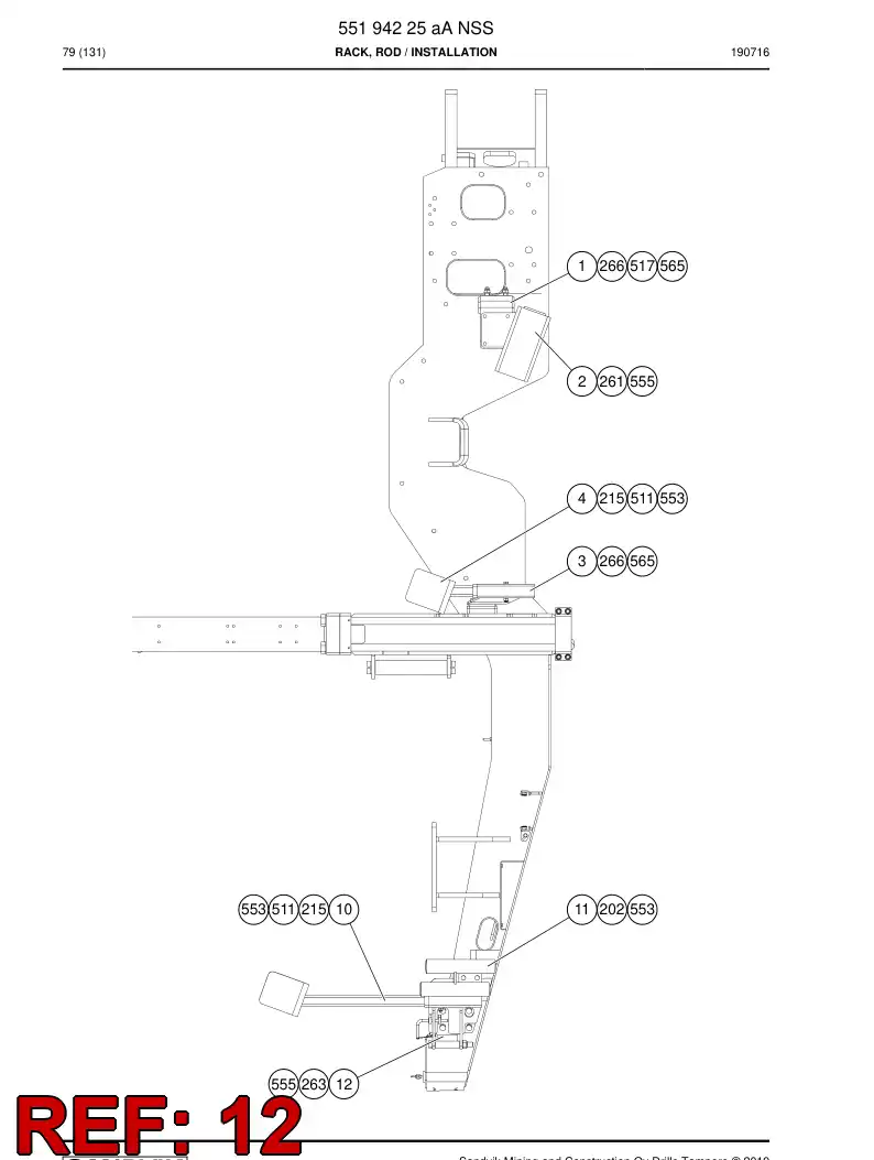 55224447 552 244 47 Bracket - Sandvik Technical Drawing