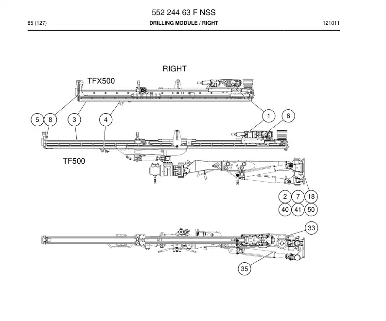 55224463 552 244 63 Drilling module - Sandvik Technical Drawing