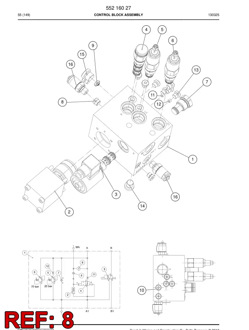 55224473 552 244 73 VLVULA, COMPROBACIN - Sandvik Technical Drawing