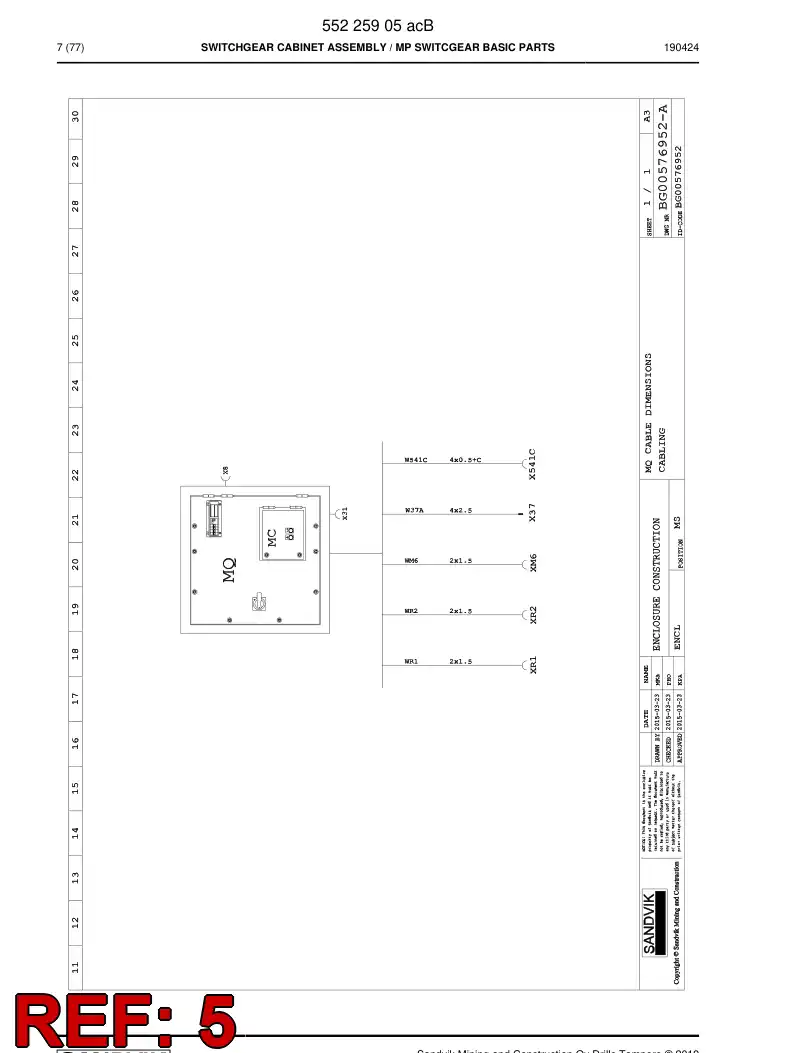 55224483ab 552 244 83ab Enclosure, Steel - Sandvik Technical Drawing