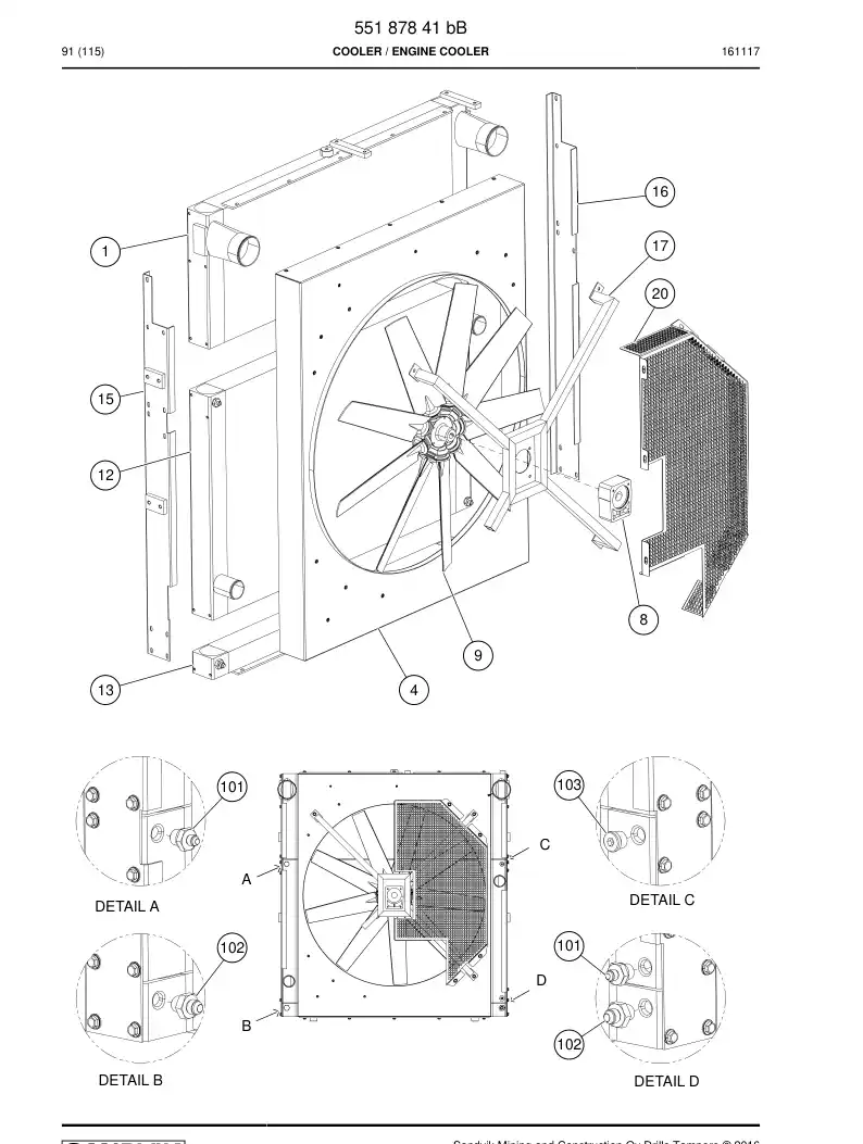 55224839 552 248 39 Bracket, Bearing - Sandvik Technical Drawing