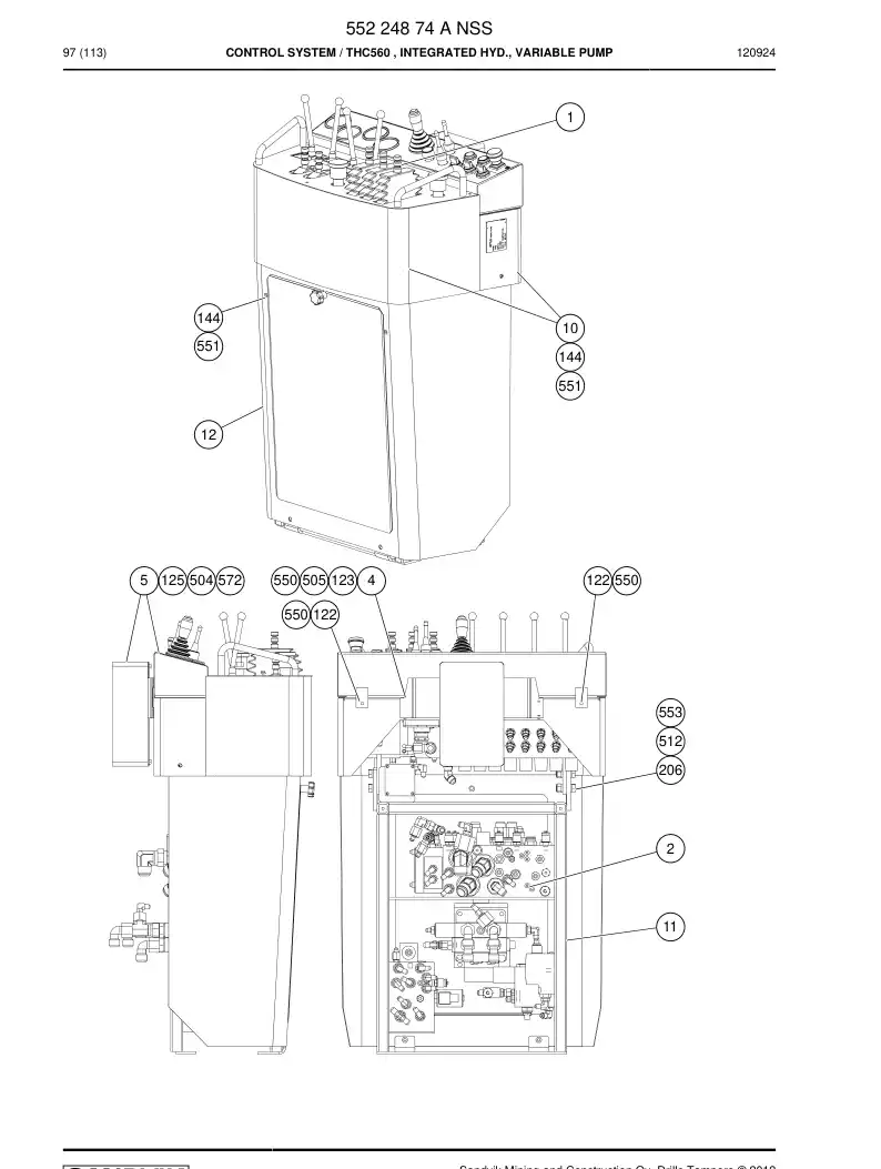 55224874 552 248 74 Control system - Sandvik Technical Drawing