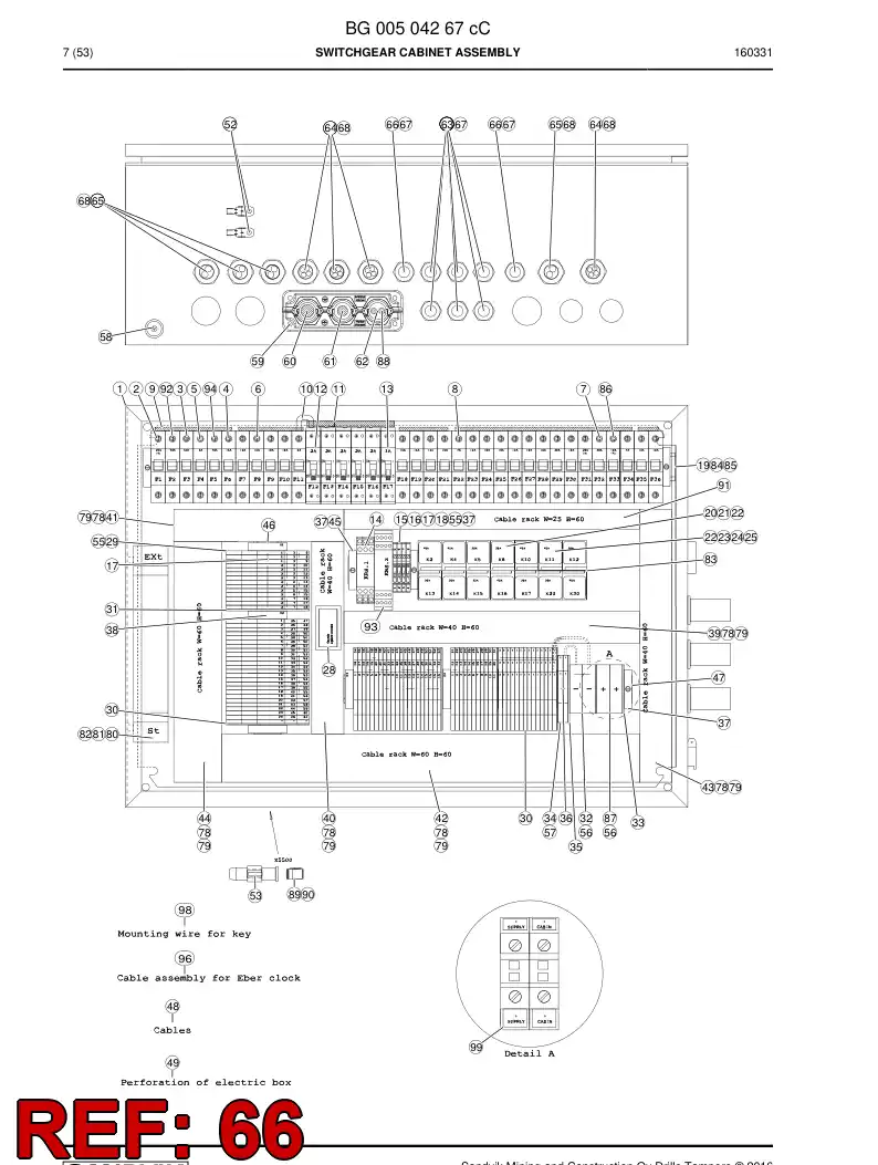 55224897a 552 248 97a Gland, Cable, Metallic - Sandvik Technical Drawing