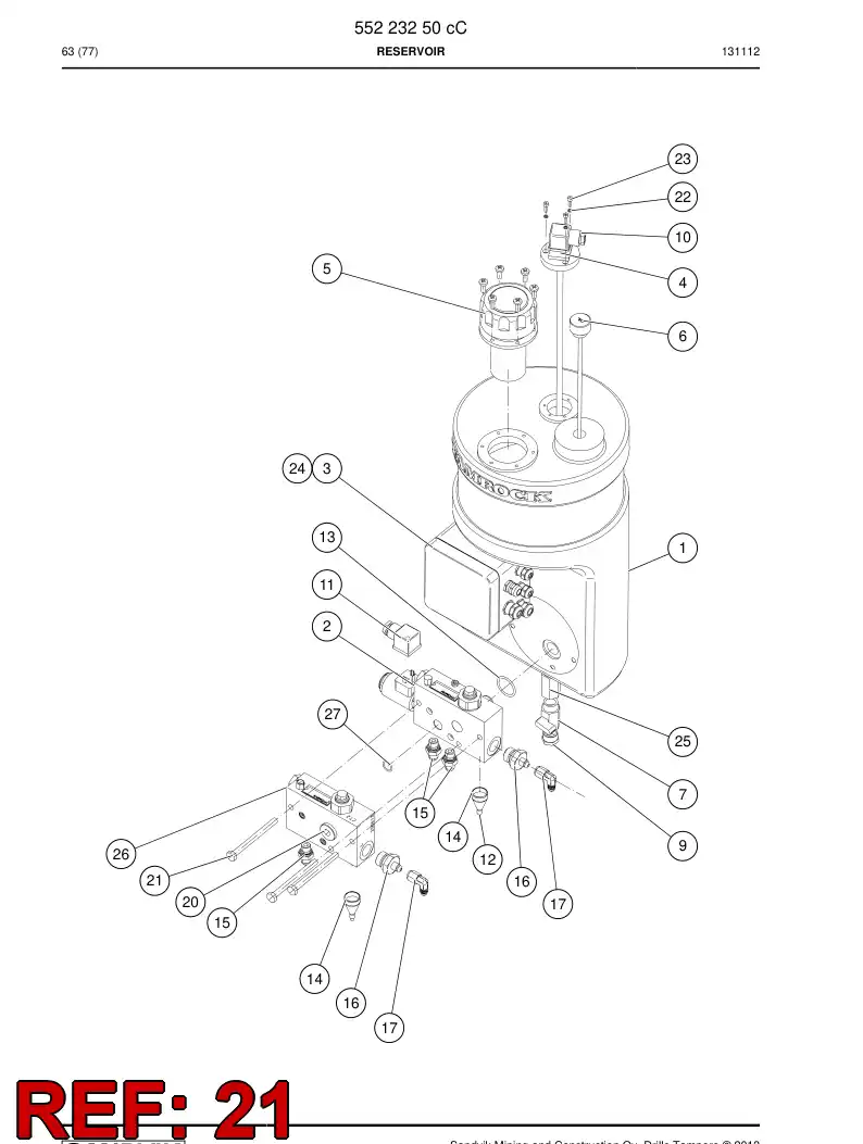 55224987 552 249 87 Hexagon socket head screw - Sandvik Technical Drawing