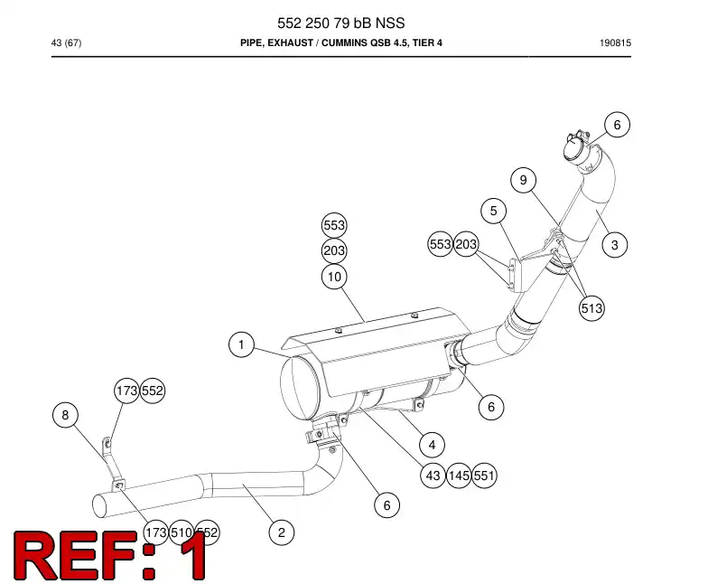 55225024 552 250 24 Purifier / Muffler - Sandvik Technical Drawing