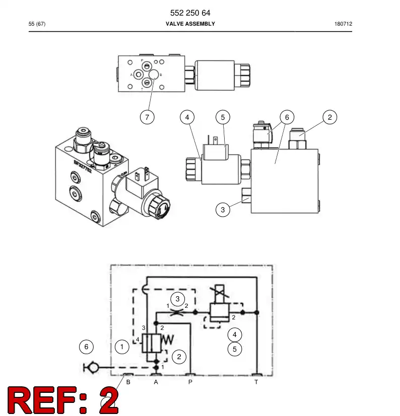 55225044 552 250 44 VLVULA, REDUO DE PRESSO - Sandvik Technical Drawing