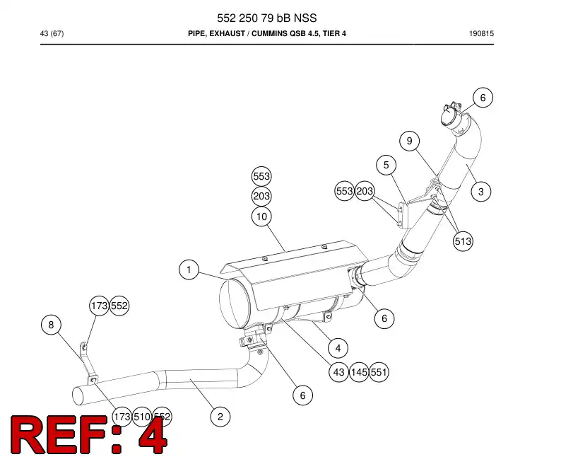 55225073a 552 250 73a Bracket - Sandvik Technical Drawing