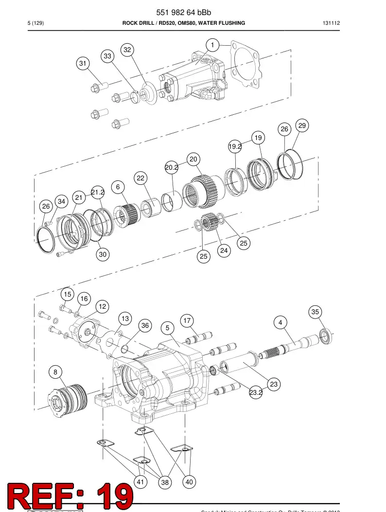55225091a 552 250 91a Bushing, Bearing - Sandvik Technical Drawing