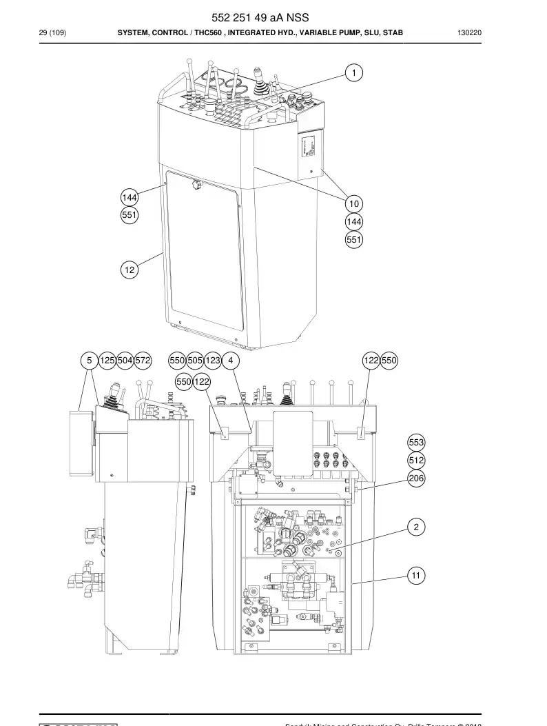 55225149a 552 251 49a System, Control - Sandvik Technical Drawing