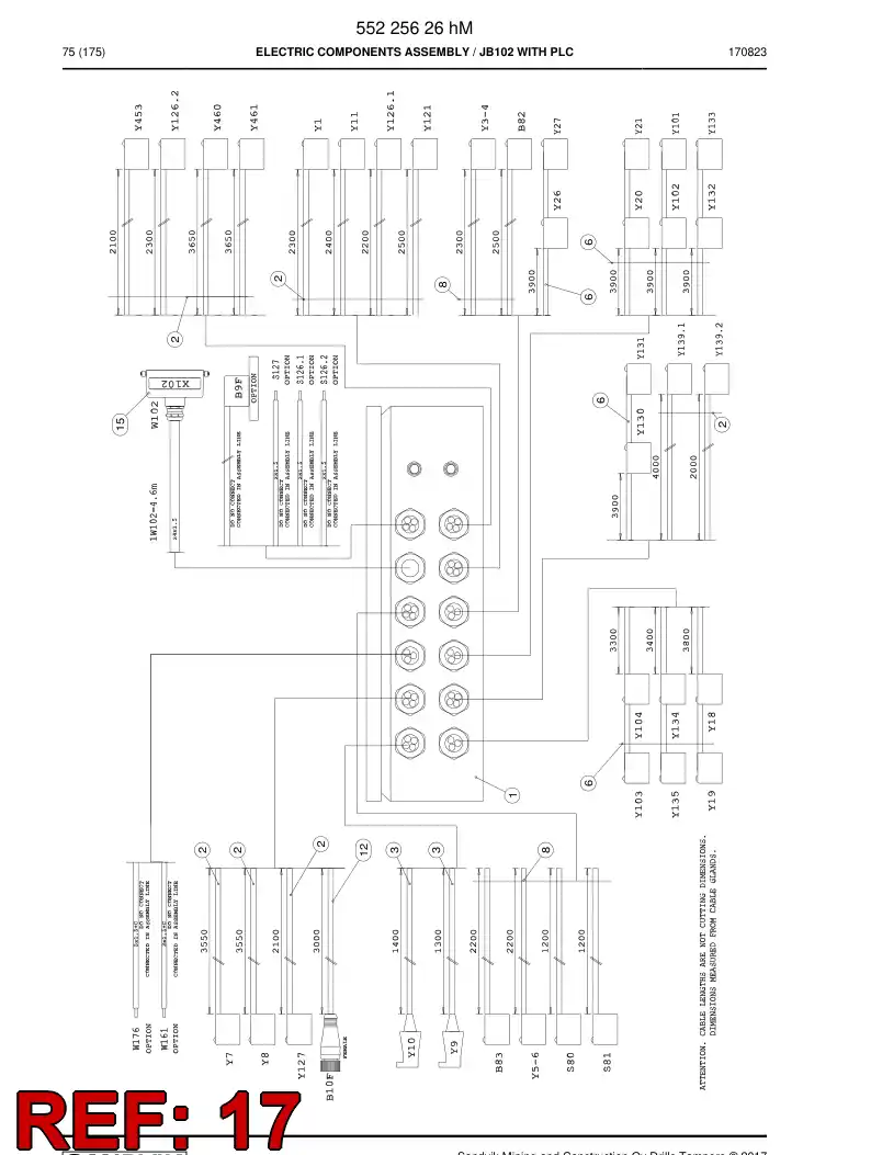 55225232k 552 252 32k Electric Components Assembly - Sandvik Technical Drawing