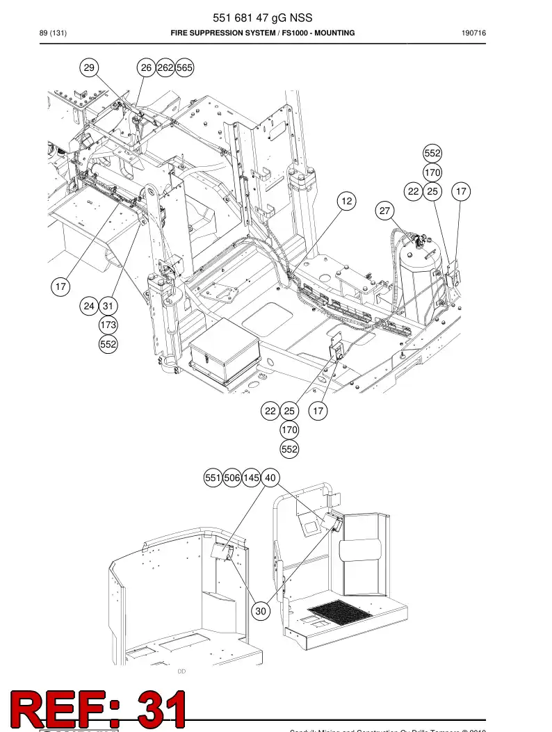 55225399 552 253 99 Plate - Sandvik Technical Drawing