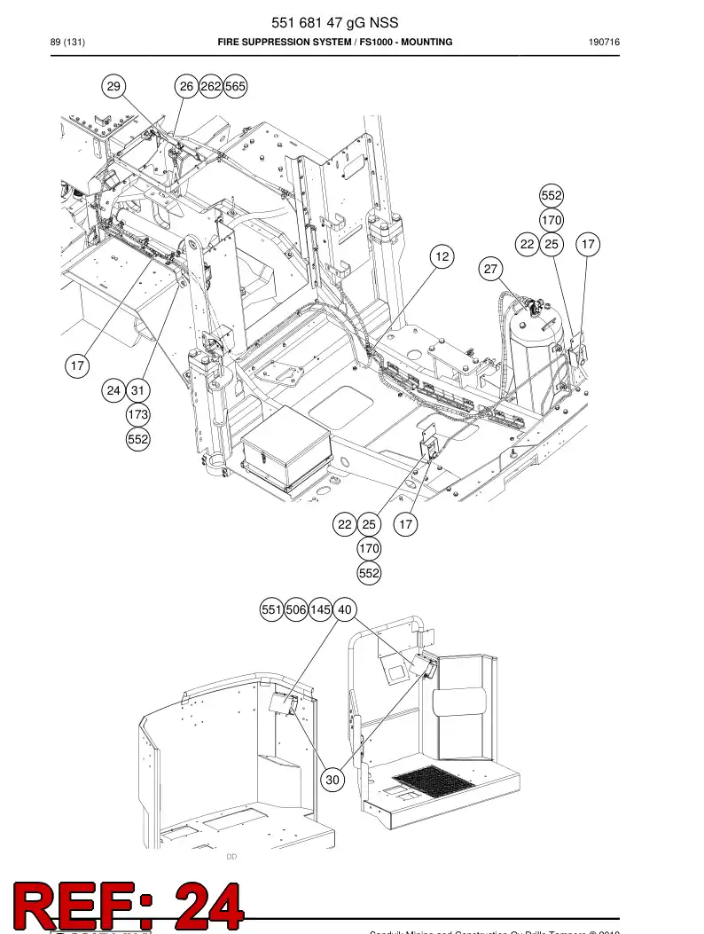 55225407 552 254 07 Plate - Sandvik Technical Drawing