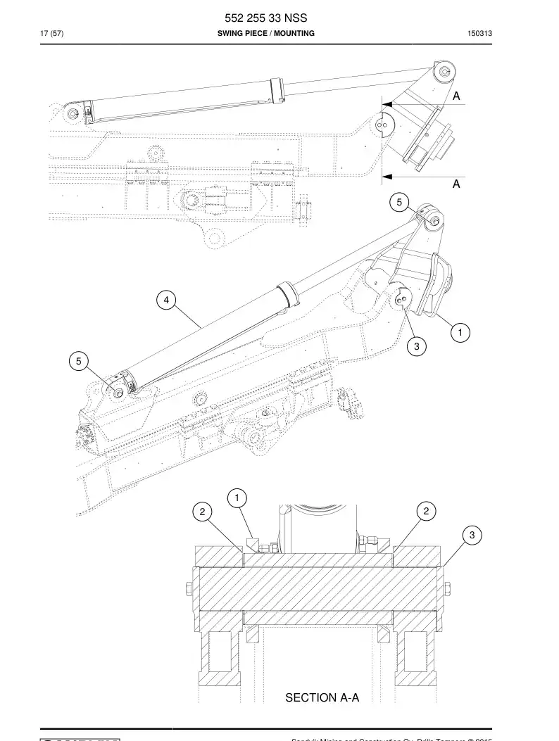 55225533 552 255 33 Swing Piece - Sandvik Technical Drawing