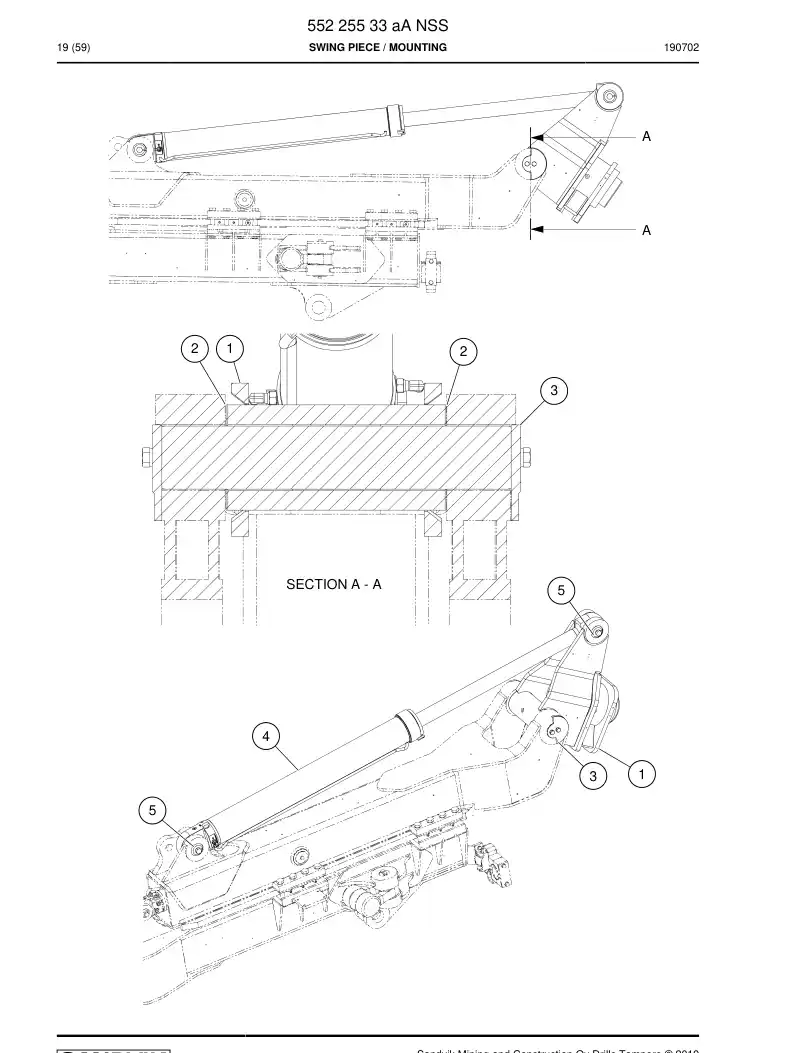 55225533a 552 255 33a Swing Piece - Sandvik Technical Drawing