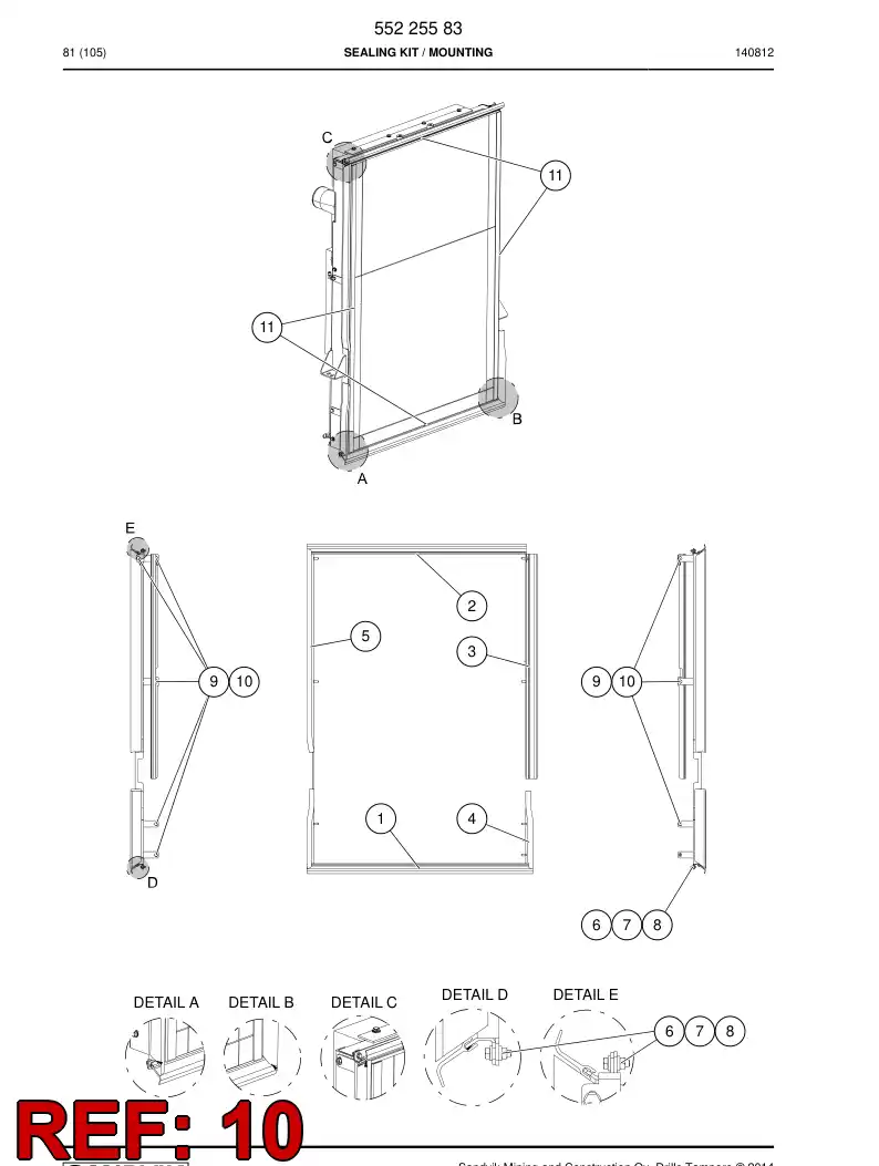 55225586 552 255 86 Plate - Sandvik Technical Drawing