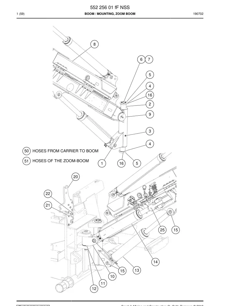 55225601f 552 256 01f Boom - Sandvik Technical Drawing