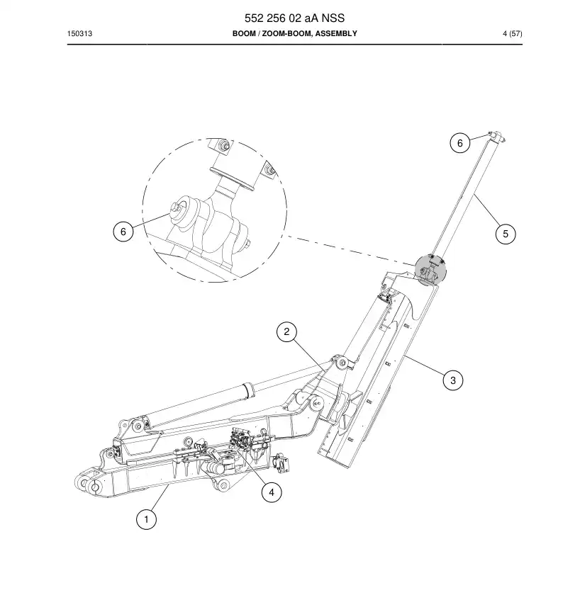 55225602a 552 256 02a Boom - Sandvik Technical Drawing