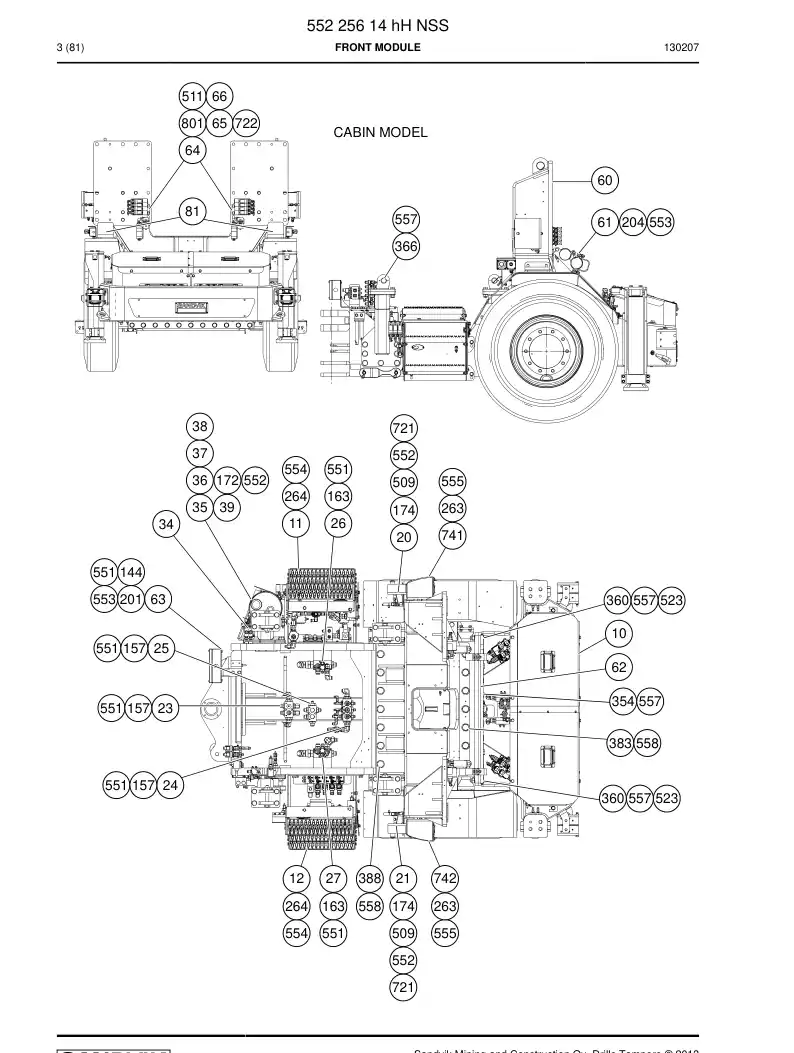 55225614h 552 256 14h Front module - Sandvik Technical Drawing