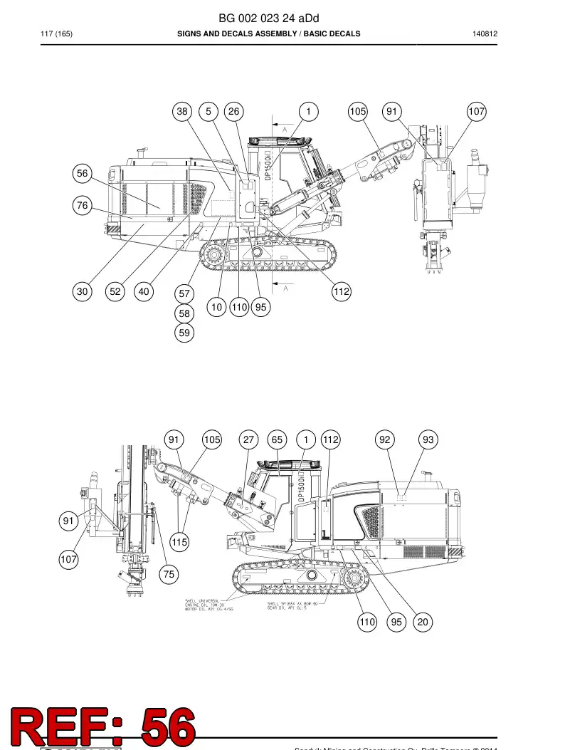 55225682 552 256 82 Decal - Sandvik Technical Drawing