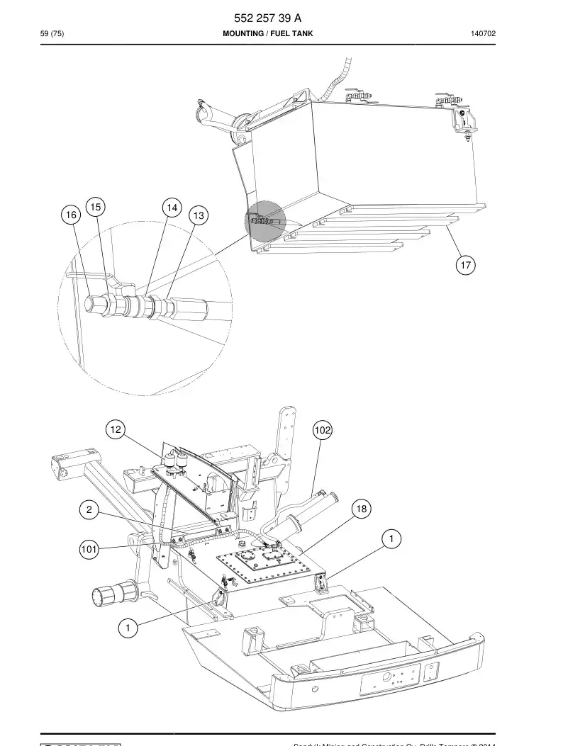 55225739 552 257 39 Mounting - Sandvik Technical Drawing