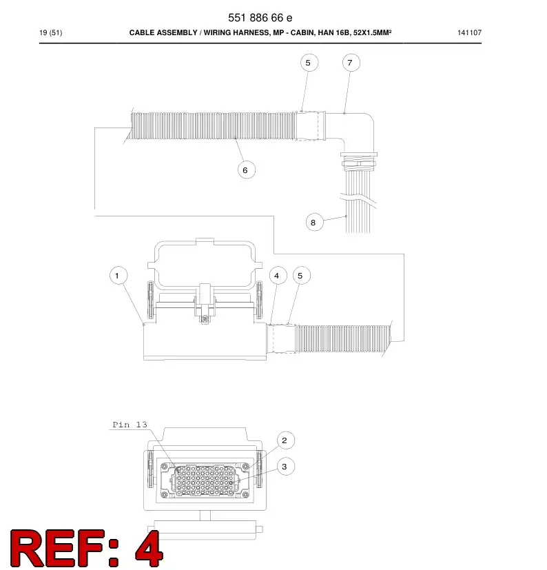 55225792 552 257 92 Entry, Cable - Sandvik Technical Drawing