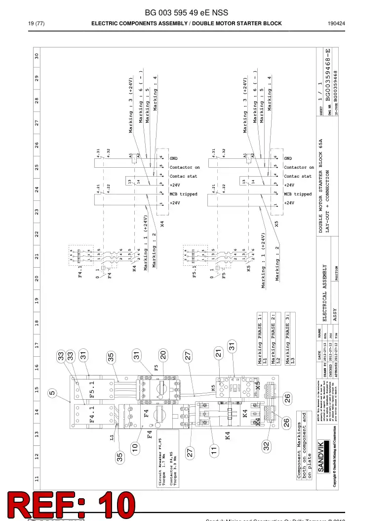 55225871d 552 258 71d Circuit Breaker, Protective, Motor - Sandvik Technical Drawing