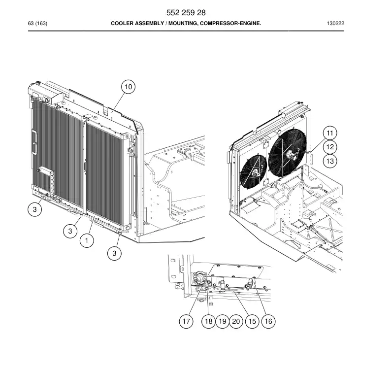 55225928 552 259 28 Cooler Assembly - Sandvik Technical Drawing