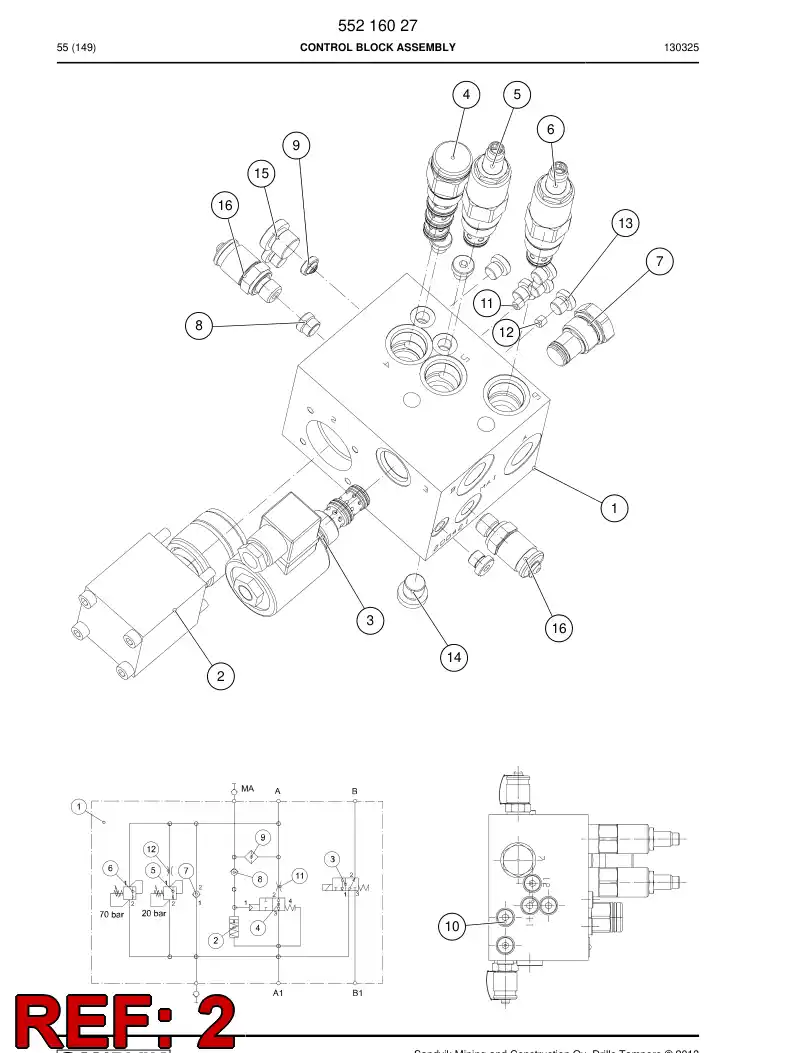 55225998 552 259 98 Spring - Sandvik Technical Drawing