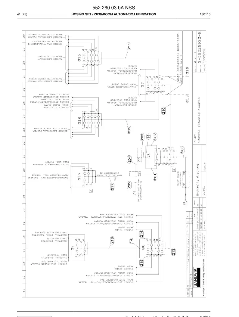 55226003 552 260 03 Hosing Set - Sandvik Technical Drawing