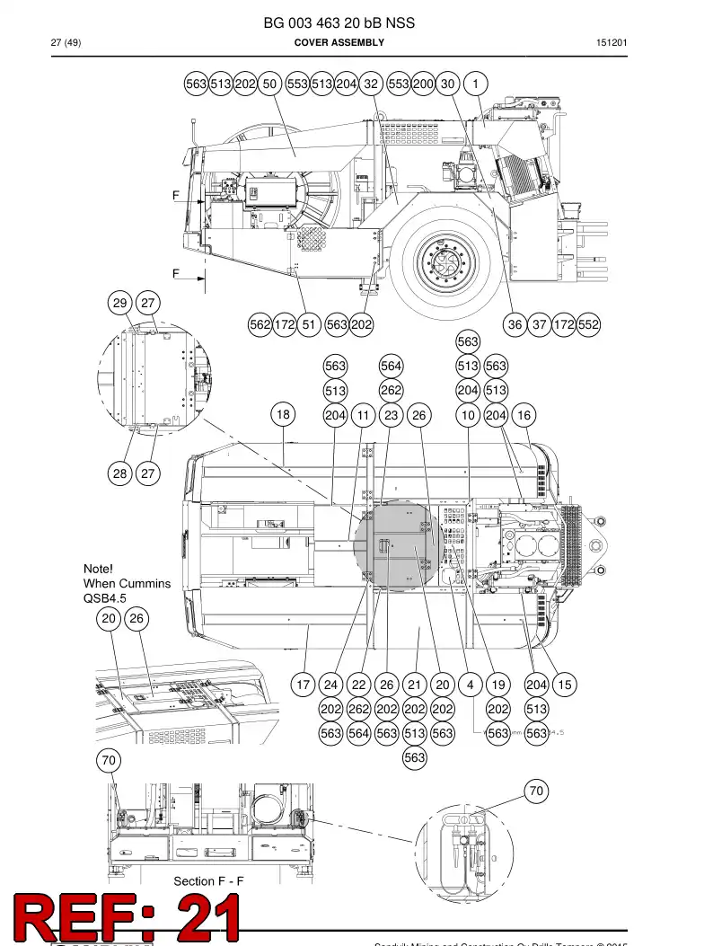 55226079 552 260 79 Plate - Sandvik Technical Drawing