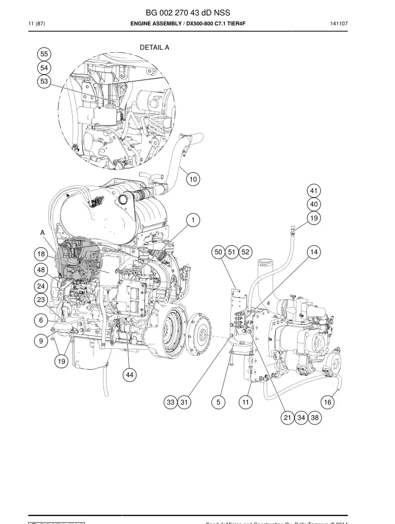55226086a 552 260 86a Engine - Sandvik Technical Drawing