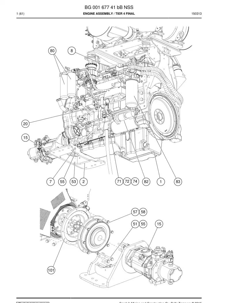 55226090 552 260 90 Engine - Sandvik Technical Drawing