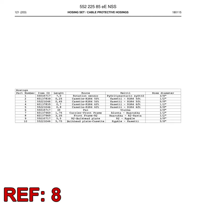 55226292 552 262 92 HOSE DE PROTECCIN - Sandvik Technical Drawing
