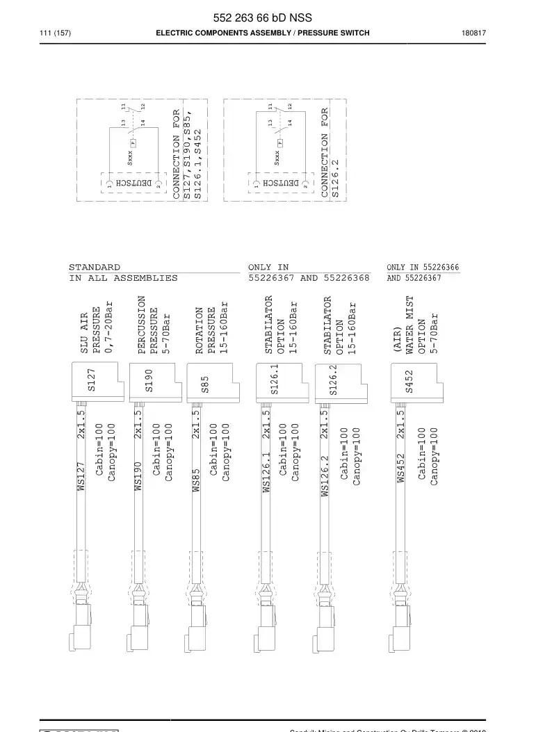 55226366b 552 263 66b Electric Components Assembly - Sandvik Technical Drawing