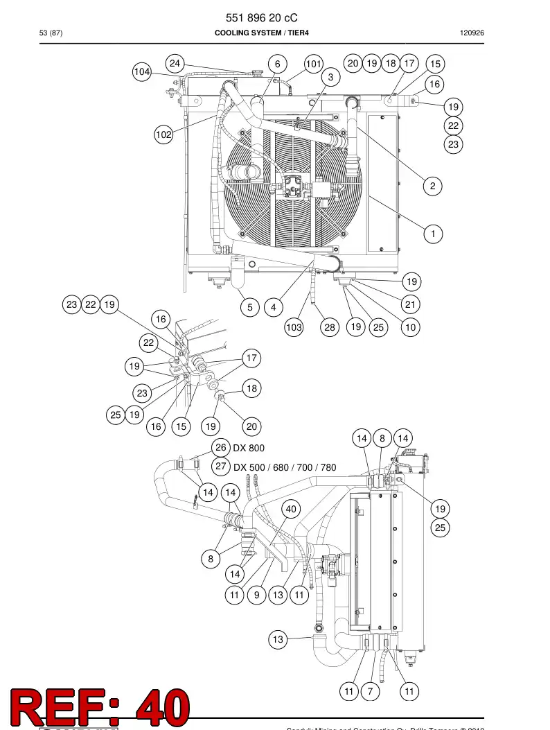 55226551 552 265 51 SUPPORTING BRACKET - Sandvik Technical Drawing