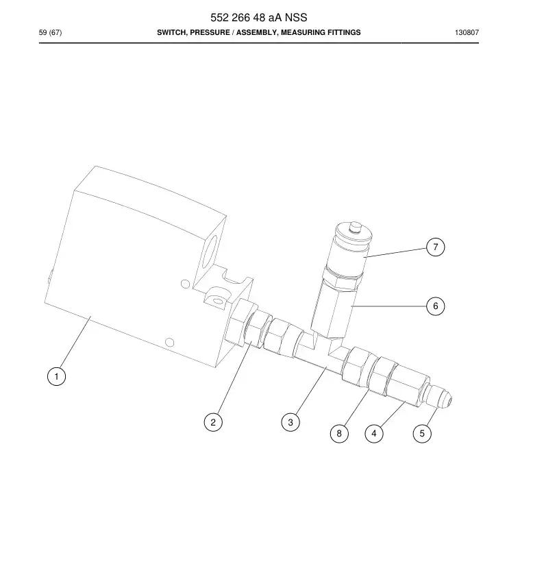 55226648a 552 266 48a Switch, Pressure - Sandvik Technical Drawing