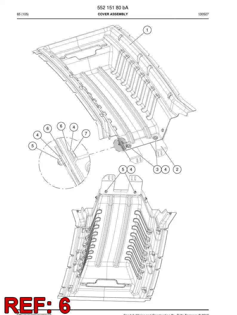 55226744 552 267 44 Rubber sheet - Sandvik Technical Drawing