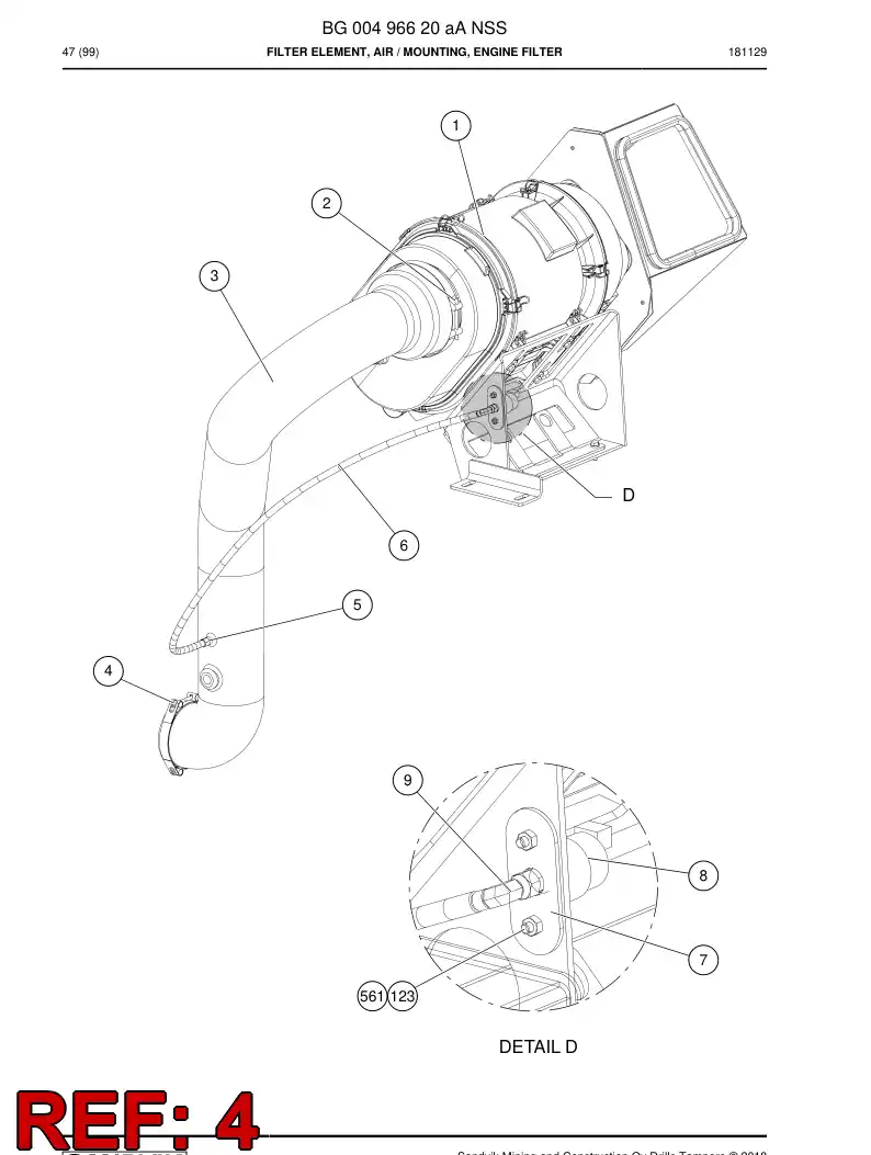 55226758 552 267 58 Clamp, Hose - Sandvik Technical Drawing