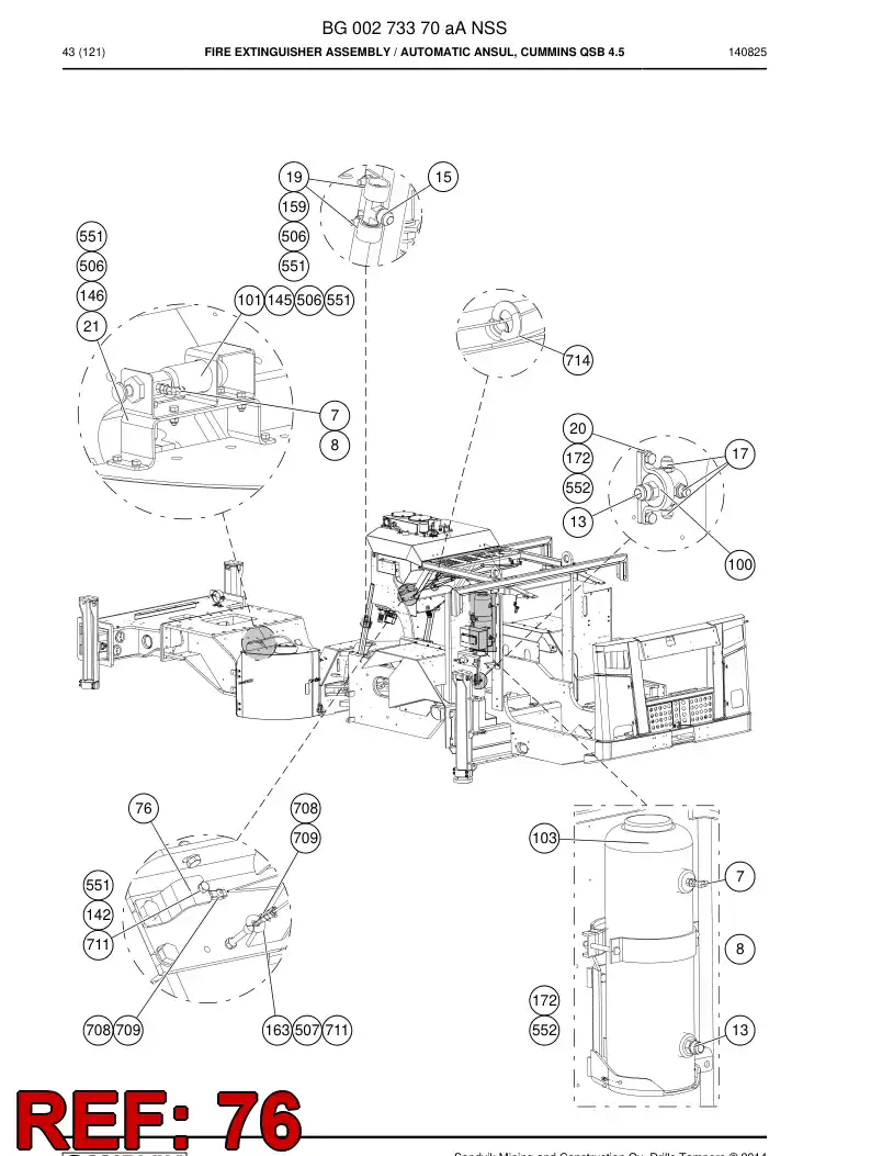 55226761 552 267 61 Bracket - Sandvik Technical Drawing
