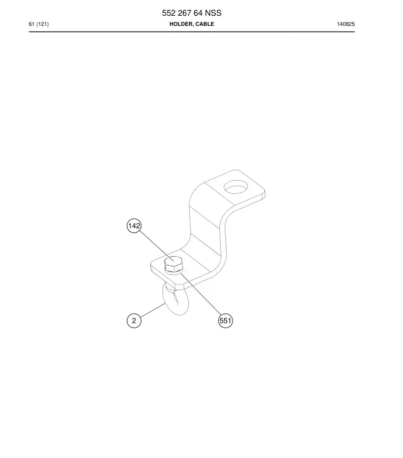 55226764 552 267 64 Holder, Cable - Sandvik Technical Drawing